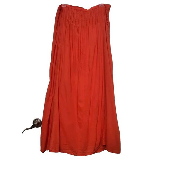 LOFT Dresses & Skirts - Ann Taylor LOFT  Orange Pleated Side Zipper Lined Full Skirt Size 12